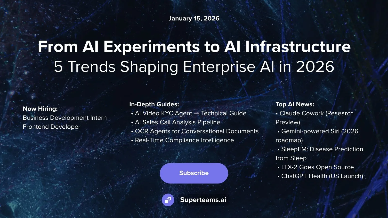 Newsletter January 2026 Edition: From AI Experiments to AI Infrastructure - 5 Trends Shaping Enterprise AI in 2026