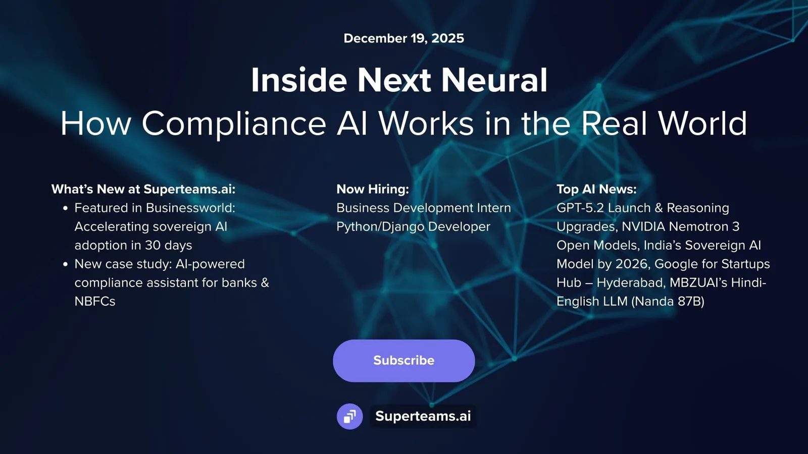 Newsletter December 2025 Edition: Inside Next Neural - How Compliance AI Works in the Real World