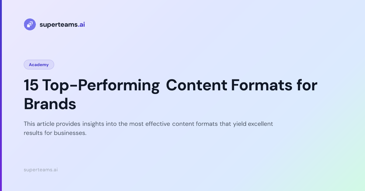 15 Top-Performing Content Formats for Brands — Superteams.ai Blog