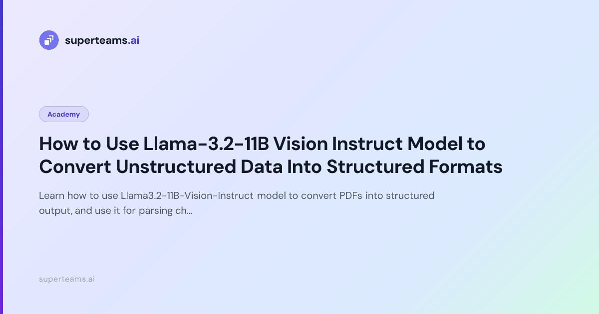 How to Use Llama-3.2-11B Vision Instruct Model to Convert Unstructured ...