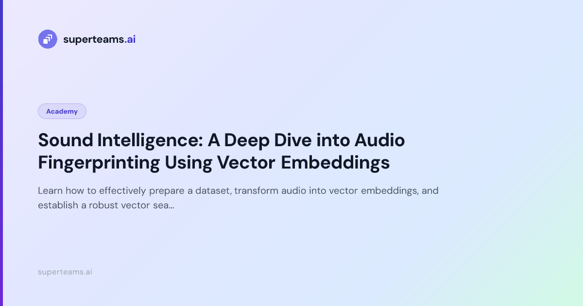 Sound Intelligence: A Deep Dive into Audio Fingerprinting Using Vector ...