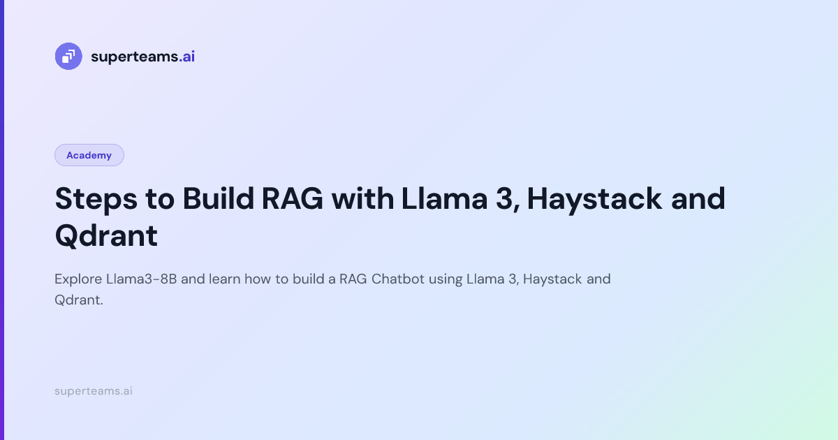 Steps to Build RAG with Llama 3, Haystack and Qdrant — Superteams.ai Blog