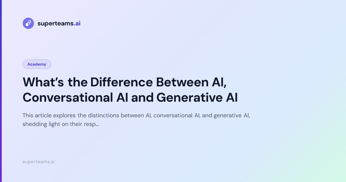 What’s the Difference Between AI, Conversational AI and Generative AI ...